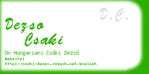 dezso csaki business card